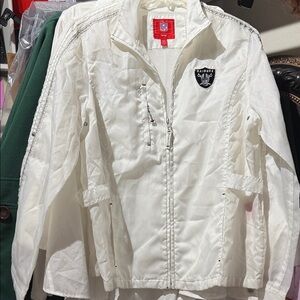 Raiders Women's Classic White Windbreaker Jacket